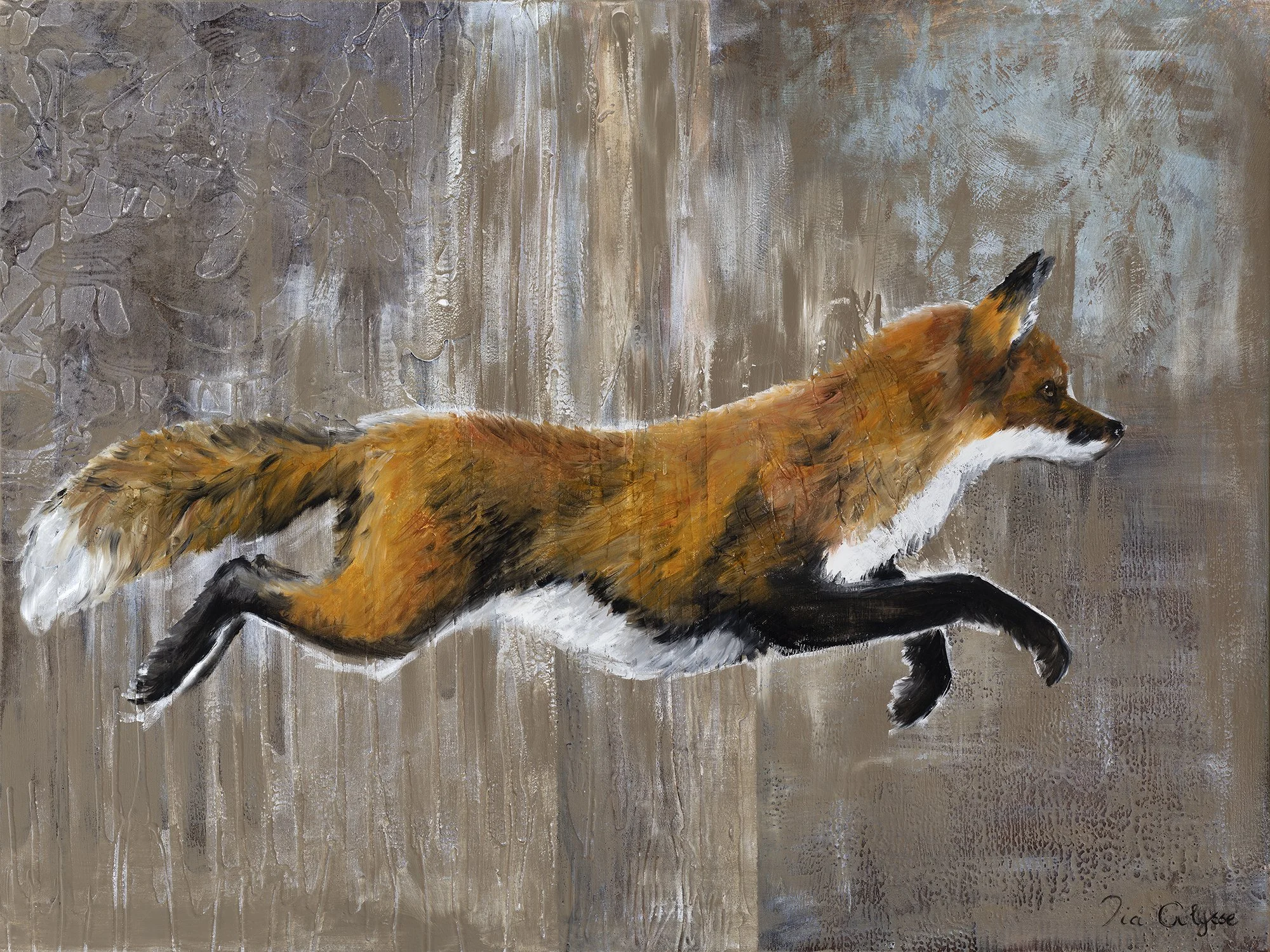 Leaping Fox | Framed or Unframed Canvas or Art Print — Tia Alysse Art
